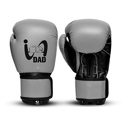 Ultimate - I Boxing Dad - Kids Boxing Gloves MMA Boxing Muay Thai Bag Work - color: Gray, size: 6 Oz