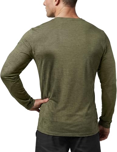CQR Men's UPF 50+ Sun Protection Long Sleeve Quick Dry Athletic Shirts, Stretch Running Workout Hiking T-Shirts - color: Nightfall Soil Green, size: X-Large