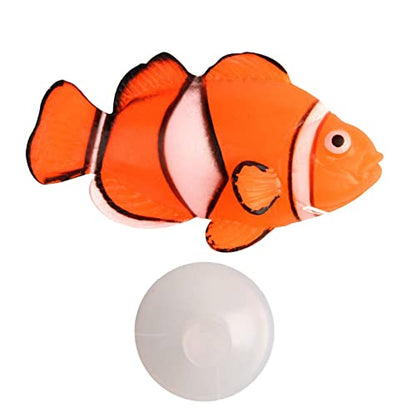 Artificial Moving Fish Floating Silicone Fish with Suction Cup Fish Aquarium Decorations for Fish for