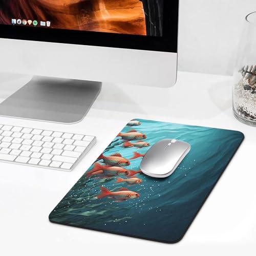 Square Mousepad Fish Aquarium Mouse Pad for Computer Mouse Mat Anti-Slip Rubber Mouse Pad for Office Laptop Waterproof Mouse Pads 11.8 * 9.8 * 0.1 Inch