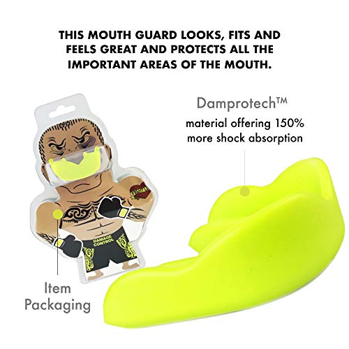 DAMAGE CONTROL High-Impact Sports Mouth Guard – DC Green 2.0 | Youth – Boil & Bite Fit, Sports Mouthguard for Boxing, Football, Hockey, Lacrosse & Basketball, Protects Lips, Jaw & Teeth