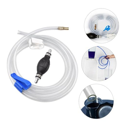 Manual Siphon Pump Hose Set for Oil and Water Transfer, Vehicle Guide Oil Tube with Sturdy Suction Hose, Practical Water Siphon Kit for Aquarium, Car, and Home Use