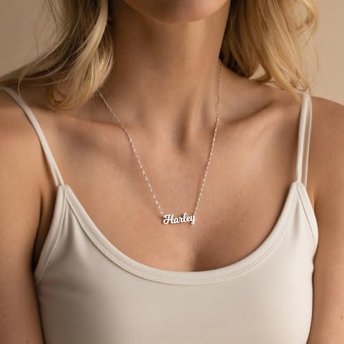 DayOfShe Custom Tiny Name Necklaces for Wedding Bridesmaid Gifts Best Friend Birthday Gifts, 18K Gold Plated Dainty Name Necklace Personalized Christmas Jewelry Gifts - color: Sparkle Twist Chain