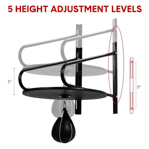 Speed Bag Platform Kit, 24" Heavy Duty Wall Mount Boxing Training Equipment with 180°/360° Swivel, Adjustable Punching Ball Platform for Home Gym Boxing Training