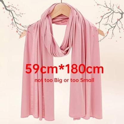 Soft Hijab Scarf for Muslim Women, 71" Long Head Wrap Shawl - color: Light Pink