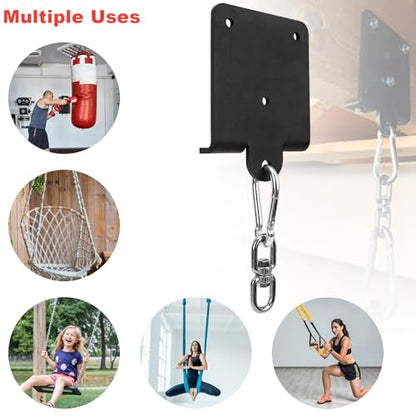 Heavy Punching Boxing Bag Hanger - Heavy Duty Bag Hanger Bracket,360° Rotation Wall Ceiling Mount Wood Beam Hook for Boxing Muay Thai Training,Aerial Yoga Swing & Hammock