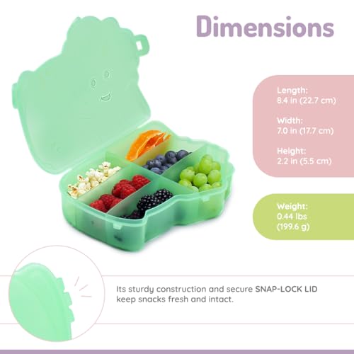 melii Animal Shaped Snackle Box - Divided Snack Container, Food Storage for Kids, Removable Dividers, Arts & Crafts, Beads, BPA-Free - Dinosaur - color: Dinosaur