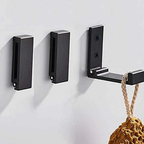 ZEYU Folding Coat Hooks, 10Pcs Wall Hooks for Hanging Coat Towel Hooks Hardware Heavy Duty Aluminum Alloy Headphone Holder Hooks No Rust Wall Mounted with Screws for Bags Fitness Equipment - color: 10Pcs-Black