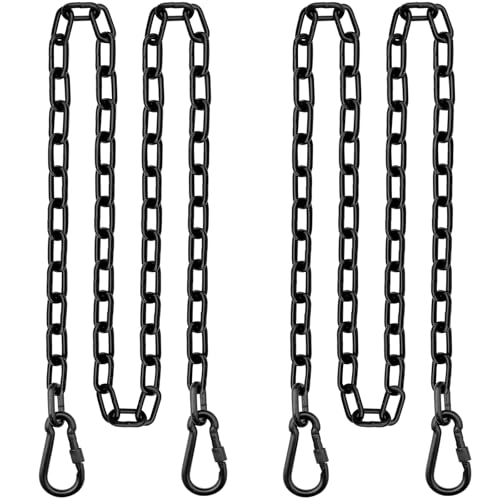 79inch Extra Long Safety Suspension Chain Set, 2000mm with 4 Clasps, Seamless Welding, Easy Install for Chandelier, Camping, Fence Gate - size: 79inch