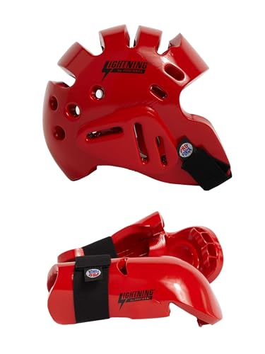 Proforce Lightning Martial Arts Protective Sparring Gear Bundle - Headgear/Gloves - color: Red, size: Adult Small