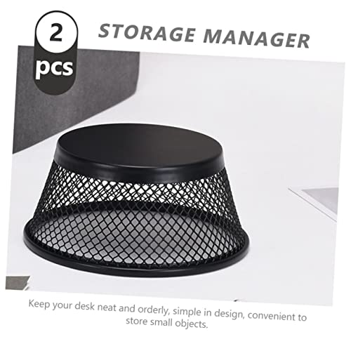 2Pcs Paper Clip Mesh Dispenser Multi-functional Organizer for Office Desk Adjustable Storage Container Lid Suitable for Home and School Use