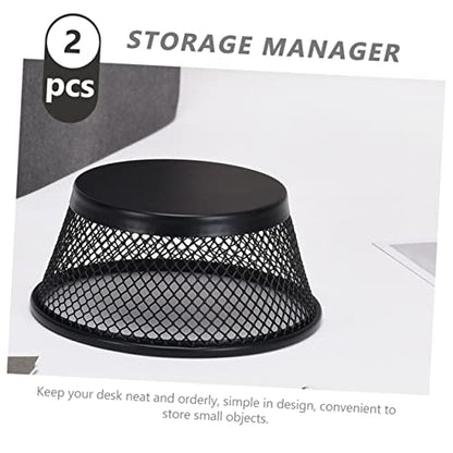 2Pcs Paper Clip Mesh Dispenser Multi-functional Organizer for Office Desk Adjustable Storage Container Lid Suitable for Home and School Use