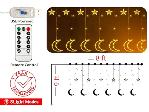 OLEEK Ramadan Lights Decorations - Ramadan Decorations for Home 2026 - Ramadan Decoration Lights - Ramadan Gifts for Kids - Ramadan Decor - Ramadan String Lights زينه رمضان - Ramadan led Lights - style: moon