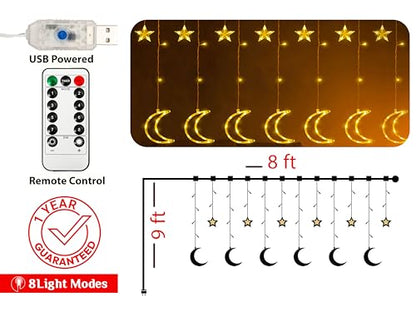 OLEEK Ramadan Lights Decorations - Ramadan Decorations for Home 2026 - Ramadan Decoration Lights - Ramadan Gifts for Kids - Ramadan Decor - Ramadan String Lights زينه رمضان - Ramadan led Lights - style: moon