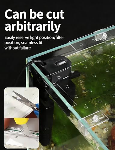 Transparent Anti-Jump Fish Tank Lid - Escape-Proof Aquarium Cover for Fish Bowls & Tanks (50x27cm/19.7x10.6in) - Durable PC Material, Easy Installation