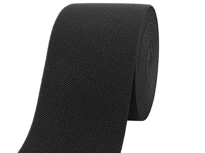 Black Wide Knit Elastic Band for Sewing 3 inch 5yards Double-Side Twill Woven Elastic Heavy Stretch Elastic Spool Band for Pants Waist-Wigs-Skirts-Craft-DIY Projects - color: Black