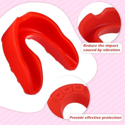 Frienda 50 Pcs Football Mouth Guards Bulk Youth Football Mouthpiece Sports Athletic Mouthguard Teeth Guard for Hockey Karate Basketball Boxing Lacrosse Rugby - color: Red