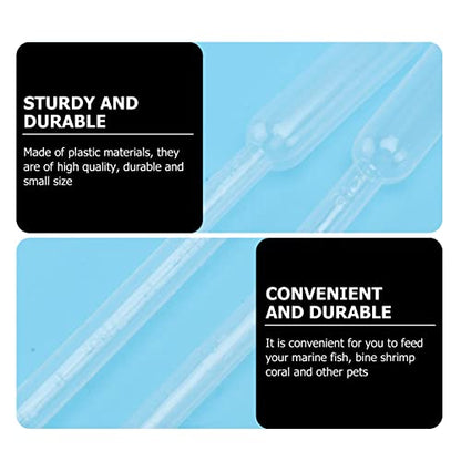 WOONEKY 10pcs Aquarium Medicine Long Plastic Tube for Fish Shrimp Feeder Scale for Accurate Feeding