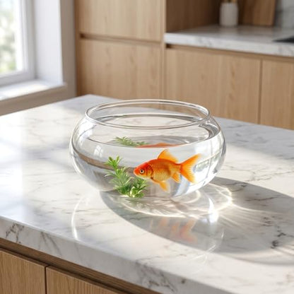 GANAZONO Clear Fish Bowl Vase Bubble Round Planter Terrarium Fish Bowl Aquatic Plant Pot Daffodil Pot Hydroponic Planter Tank Aquarium