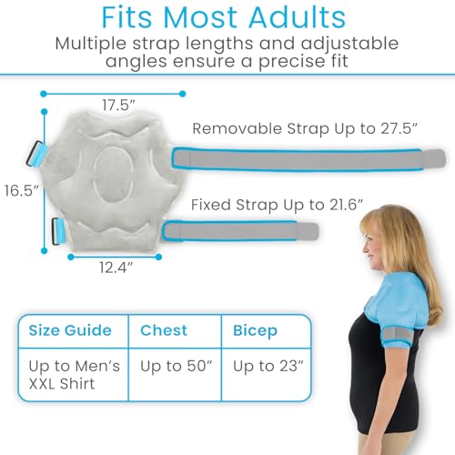 Arctic Flex Shoulder Ice Pack Wrap - Rotator Cuff Cold Therapy for Pain Relief - Reusable Gel for Injuries & Recovery After Surgery - Ice Packs Compression Brace (Blue)