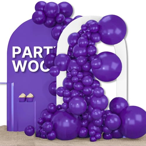 PartyWoo Dark Purple Balloons 155pcs Royal Purple Color Different Sizes - color: Dark Purple-y16, size: 5/10/12/18 inch