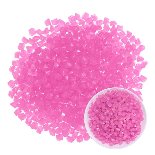 M METERXITY 300-Pack Glow in The Dark Rocks, 0.51" Resin Outdoor Garden Decorations Luminous Rhombus Stones for Garden Plants/Aquarium/Backyard Path, Aquarium Gravel [Purple] - color: Purple