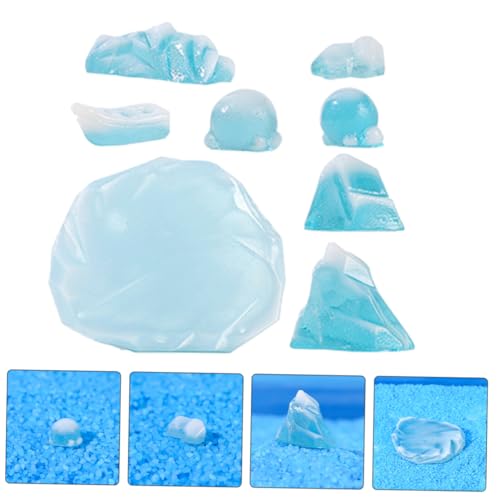 Wakauto 8pcs Model Realistic Iceberg Fish Tank Decor Miniature Glacier Ornaments for Aquarium Landscape Underwater Scene DIY Craft Christmas Home Office Decoration