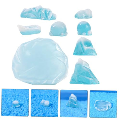 Wakauto 8pcs Model Realistic Iceberg Fish Tank Decor Miniature Glacier Ornaments for Aquarium Landscape Underwater Scene DIY Craft Christmas Home Office Decoration