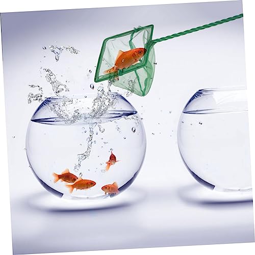 COLLBATH 4pcs Aquarium Fishing Net Fine Mesh Design for Fish Catching Material Aquarium Accessories Green Color