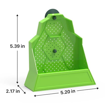 7"x3"x7" Reptile Corner Feeding Bowl, Anti-Escape Insect Feeder with Strong Suction Cup, Thick PVC Worm Dish for Glass Terrariums, Chameleons, Geckos and Lizards - size: Large