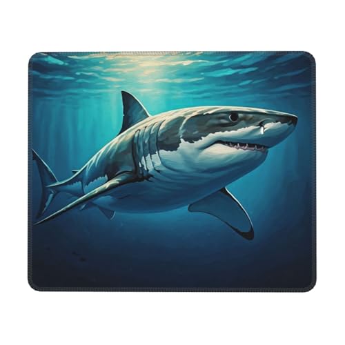 Summer Blue Ocean Shark Mousepad Non-Slip Rubber Base Mouse Pads for Computers Laptop Office Desk Accessories Mouse pad 7.9 x 9.5 in - color: Shark