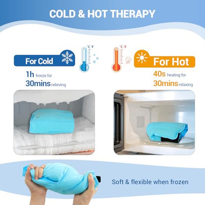 Comfytemp Ankle Foot Ice Pack Wrap for Plantar Fasciitis Relief, Ankles Brace for Sprain, Heel Spur, Swelling, Achilles Tendonitis, Cold Bag for Injuries Reusable, Hot Cold Compress, 1 Pack (Blue) - size: Blue Large(1 Pack)