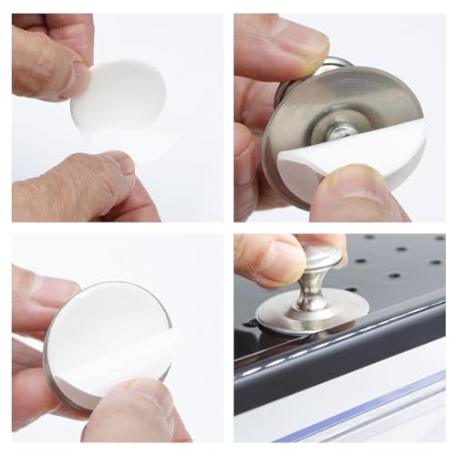 10 Pcs Aquarium Lid Handle, Acrylic Round Handles with Adhesive for Fish Tank Cover, Fish Tank Accessories, Aquarium Lid Handle Replacement (Silver) - color: Silver