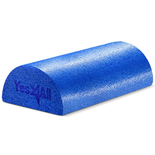 Yes4All Medium Firm Half Foam Rollers for Post-Workout Relaxation, 12/18/24/36 inch PE Foam Roll for Back Massage & Yoga Exercise - color: Half Blue, style: 12-inch