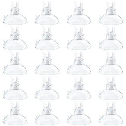 Pawfly Aquarium Suction Cup Clips for Standard 3/16" ID Airline Tubing Clear Air Hose Holder Clamp Accessories for Fish Tank Aeration Setup, 20 Pack - color: Clear