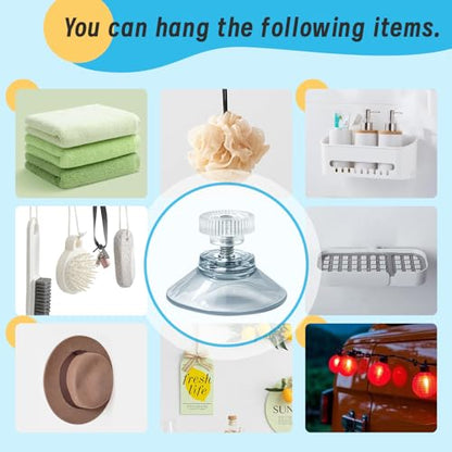 12 Pack 30mm/1.18" Clear PVC Suction Cup Mounts with M4 nut | MINI Transparent Sucker Holders for Bathroom, Window & Car Shade Installation