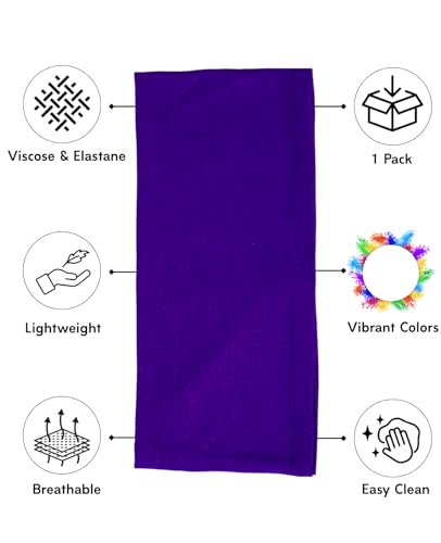 Prien Women Cotton Hijab Cap, Stretchy Head Cover, Pre-Sewn Inner Muslim Scarf Undercap, Non Slip Headband for Daily Wear - color: Purple