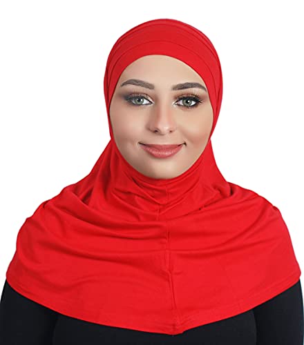 AL AMIRA Beautiful cotton hijab scarf Islamic women fancy hijab K101 - color: Red