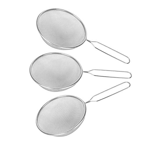 Omabeta Reptile Sand Shovel Metal Litter Cleaning Tool 3pcs Stainless Steel Dung Scooper 14cm Scoop 13cm Handle Mesh Design for Tortoise Lizard Reptile