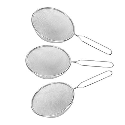 Omabeta Reptile Sand Shovel Metal Litter Cleaning Tool 3pcs Stainless Steel Dung Scooper 14cm Scoop 13cm Handle Mesh Design for Tortoise Lizard Reptile