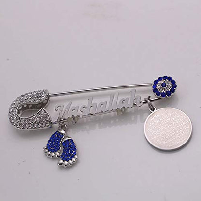 ZKDC AYATUL KURSI Mashallah Turkish evil eye Stainless Steel brooch islam muslim Pin