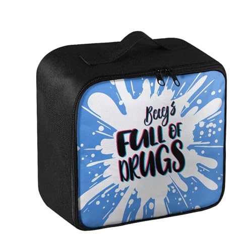 Gomyblomy Blue First Aid Kit Bag Empty Emergency Kit Bags Full of Drugs Print Lightweight Storage Pouch for First Aid Supplies Organizer Travel Medicine Bag with Zippers and Handle - color: Blue-add