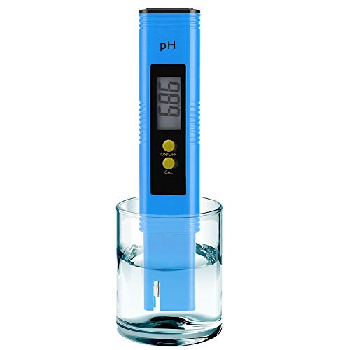 PH Meter for Water Hydroponics Digital PH Tester Pen 0.01 High Accuracy Pocket Size with 0-14 PH Measurement Range for Household Drinking, Pool and Aquarium (1, Blue, Normal) - color: Blue