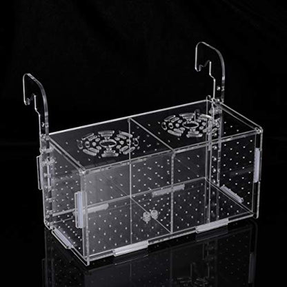 Aquarium Fish Breeding Box - Transparent Acrylic Fish Tank Hatchery Hanging Incubator for Shrimp Clownfish (Hook 201011cm)