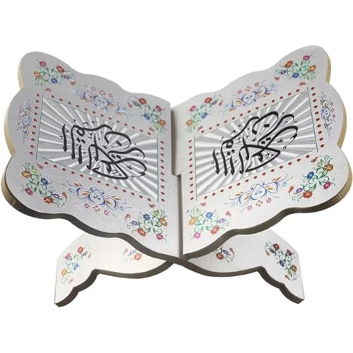 Wooden Foldable Book Holder, Adjustable Hand Carved Stand for Quran Bible, Islamic Muslim Prayer Book Holder, Ramadan Eid Party Ornament Display Rack : Office Products