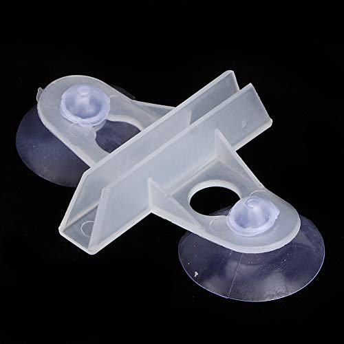 Aquarium Separation Clip Fish Tank Divider 40PCS PVC Suction Cup Support Board for Breeding Fish Preventing Fighting White Black 6.5x5.3cm (White) - color: White