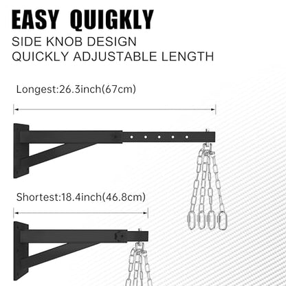 VivaZen Adjustable Heavy Duty Bag Hanger,Wall Mount Punching Bag Hanger,Thickened Steel Plate and Stainless Steel kit for Home Gym Indoor Outdoor (Supports up to 900Ib) - style: Heavy bag hanger with long chain