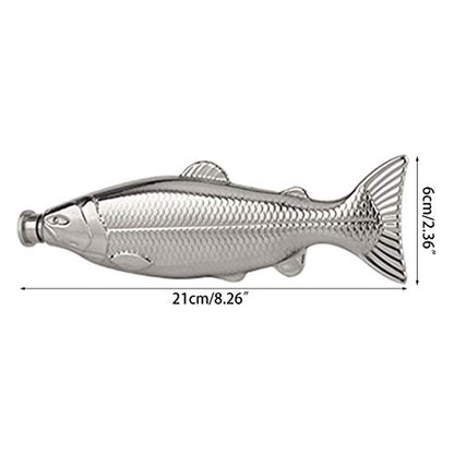 1PC Stainless Steel Fish Flask 4oz 113ML Liquor Container Leakproof Design For Outdoor Travel Fishing Enthusiasts
