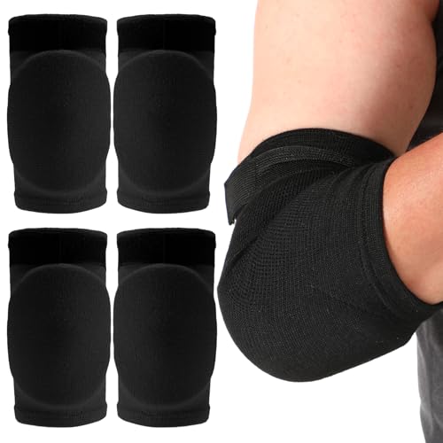 2 Pairs Muay Thai Elbow Pads for Muay Thai Kick Boxing Wrestling Basketball Adjustable Elbow Protector Avoid Abrasions Bruises Sprains During Training to Ensure Sports Safety for Man - color: Black