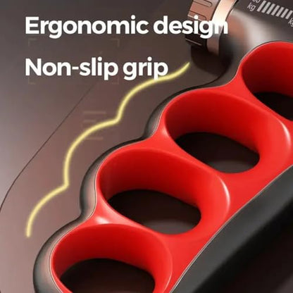 Auto-Count Grip Strengthener with Display, 5-100KG Adjustable Resistance, Red Forearm Trainer for Strength Building